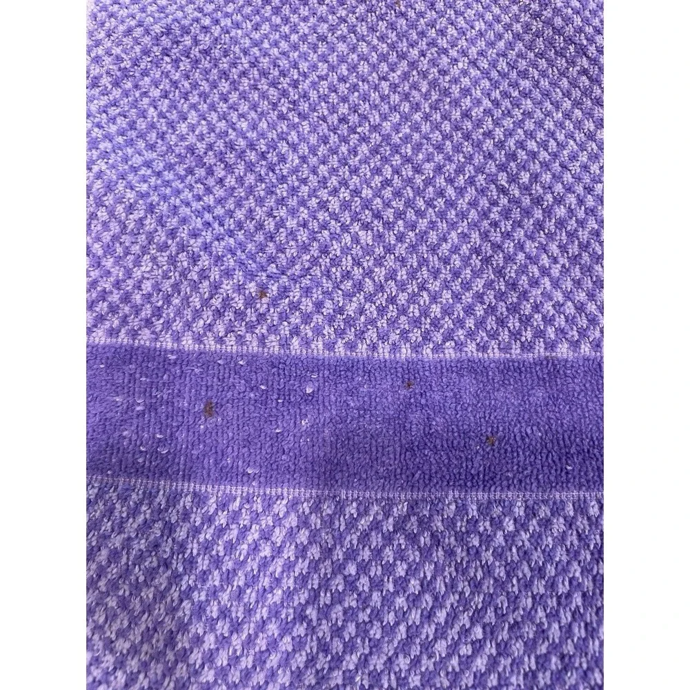 Fieldcrest Purple Cloth Cotton Fringe Towels 3 Piece Set Hand Bath MCM Vintage